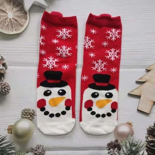 Cartoon Christmas Socks Christmas Socks Santa Claus for Man Woman Lady Thickness Cotton Knit Xmas Funny Socks Elk Santa Stocking