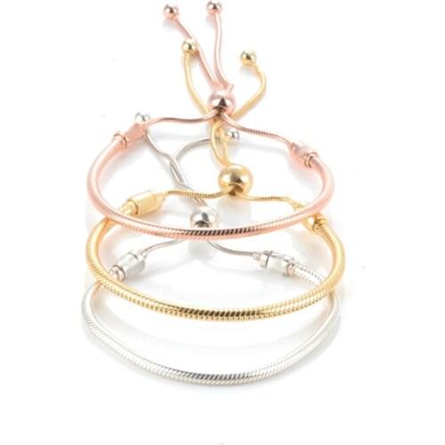 2021 New High Quality Authentic Silver Color Snake Chain Fine Charms Bracelet Fit European Charm for Women DIY Jewelry Making