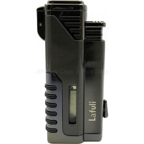 New Design Windproof Tobacco Lighter Stainless Steel 4 Torch Jet Flame Cigar Cigarette Lighter W/Gift Box For COHIBA Cigars