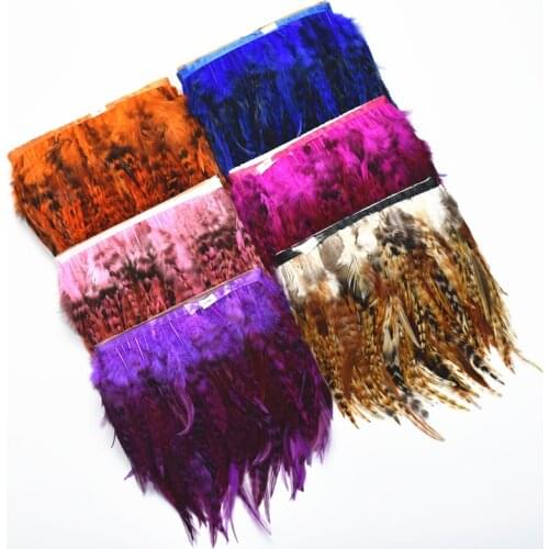 2Meters Pheasant Feathers Trim Rooster Feather Trim Lace Pink Feathers for Crafts Plume Decoration Feather Decor Plumas Carnaval