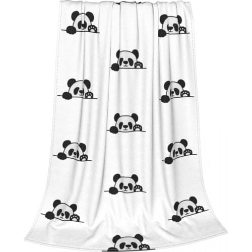 Panda Blankets Velvet Decoration Wild Jungle Cute Breathable Warm Throw Blankets for Bedding Travel Rug Piece