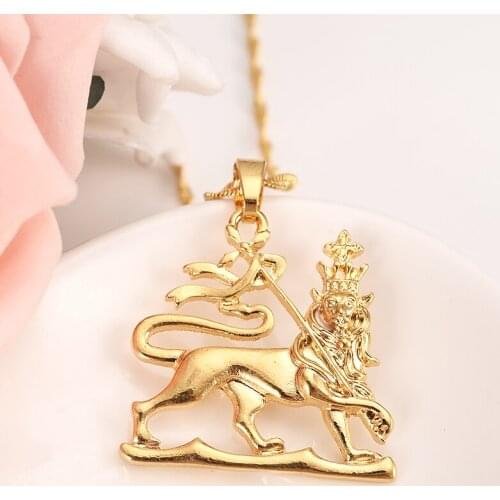 Africa Ethiopia Jewelry lion Cross Pendant Gold Filled Jewelry For Women Men Coptic Cross Pendant wedding bridal party GIFTS