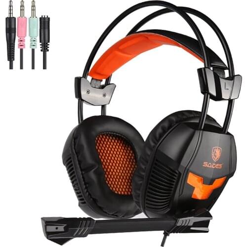 SADES SA921 Wired Gaming Headset Stereo Bass PC Gamer Headphones with Mic for Laptop Phone