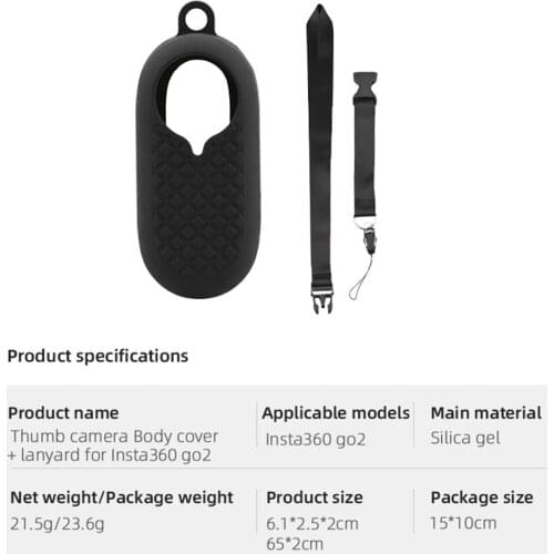 Charging Compart For Insta 360 Go 2 Silicone Case Protector Cover Camera Body Protector Cover Anti-Scratch Anti-dirt Accessories