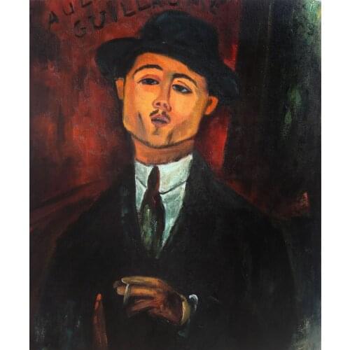 Handpainted Modern Abstract Oil Painting on Canvas Art Paul Guillaume by Amedeo Modigliani Famous Oil Reproductions