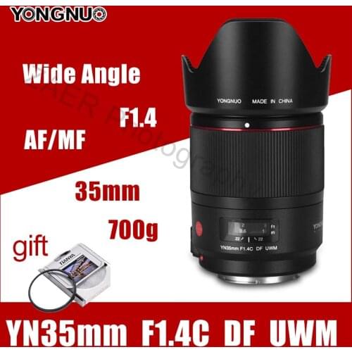 YONGNUO YN35mm F1.4C DF UWM Camera Lens AF MF 35mm F1.4 DF UWM Ultrasonic Wave Motor Wide Angle Prime Lens for Canon 6D 5D 70D