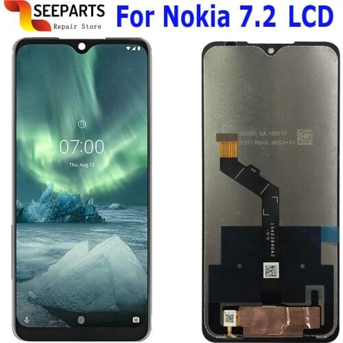 6.3" For Nokia 7.2 LCD Display TA-1196 Touch Screen Digitizer Assembly Gorilla Replacement Parts Phone For Nokia 7.2 LCD Screen