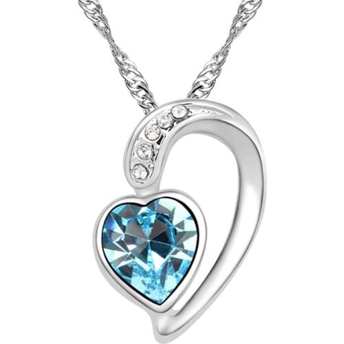 11.11 Trendy Heart Design Pendant Crystal Statement Necklace Made with Austrian Cristal Best Valentine Day Women Jewlery Gift