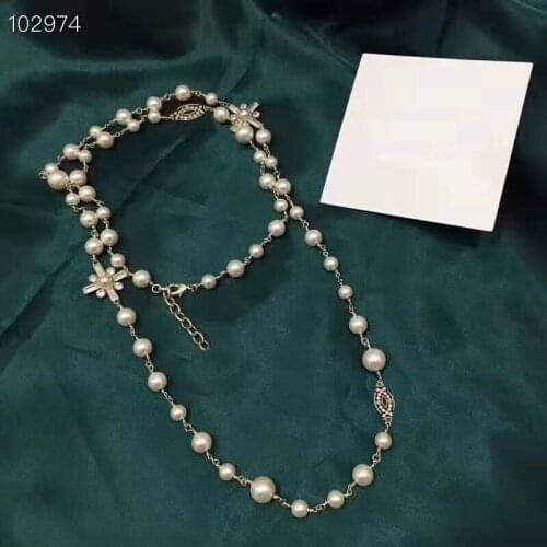 2021 Brand Fashion Jewelry Women Vintage Chain Black White Cross Gold Color Long Chain Necklace Party Fine Fashion Jewelry