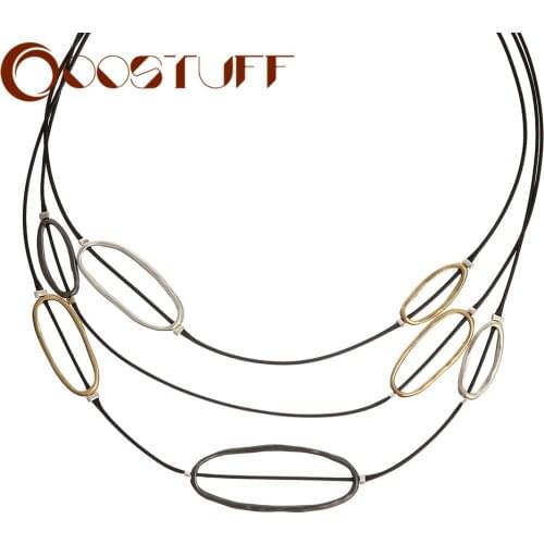 2021 Fashion Decorative Jewelry for Women Neck Chokers Necklace Vintage Trend Chains with Geometric Circels Suspension Pendants