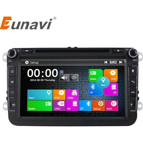 Eunavi 2 Din 8'' Car DVD Player Radio For VW Passat CC Polo GOLF 5 6 Touran EOS T5 Sharan Jetta Tiguan GPS Navigation USB SWC