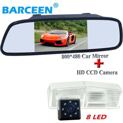 170 lens angle 8 led car rear camera with 5"lcd screen 800*480 car parking mirror suitable for Toyota RAV4