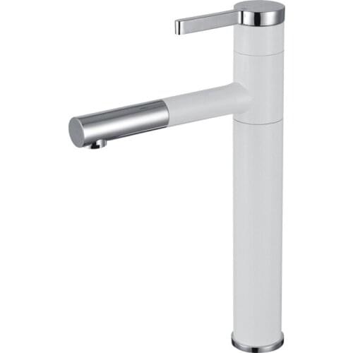 White paint basin faucet high basin faucet table basin faucet wash basin cold and hot faucet white pull faucet