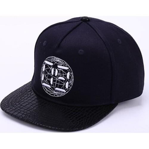 Fashion Men PU Brim Performance Hip-Hop Hats Women Adjustable Baseball Cap Adult Letter Embroidery Snapback Flat Hat