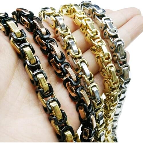 8mm Byzantine Chain Mens Necklace For Women Gifts for The New Year Chain Necklace Stainless Steel Choker Neck Chain Punk 2020