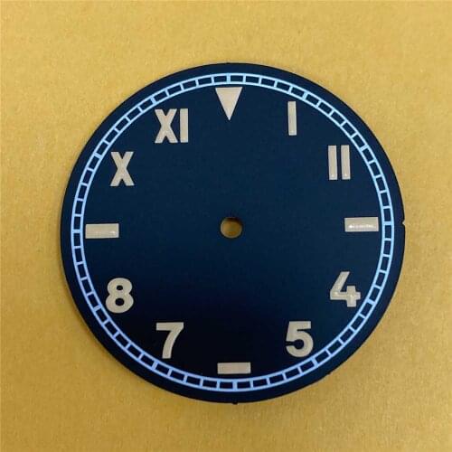 35mm Watch Dial Green Luminous Dial for NH35/NH36/4R/7S Movement Watch Dial Repair Parts