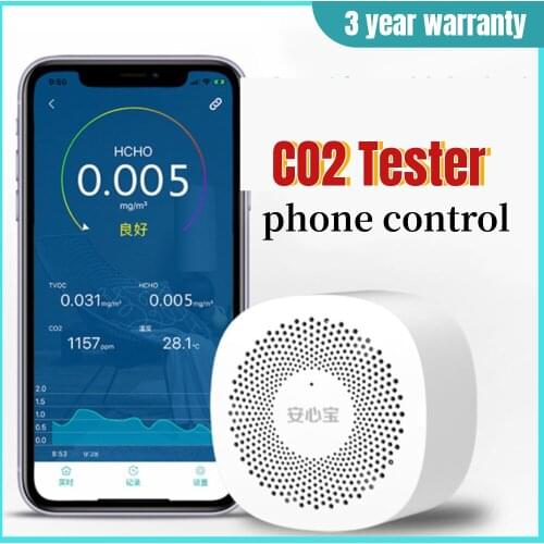 CO2 Tester Air Quality Monitor Formaldehyde Detector TVOC HCOC Carbon Dioxide Indoor Temperature Formaldehyde Meter Air Analyzer