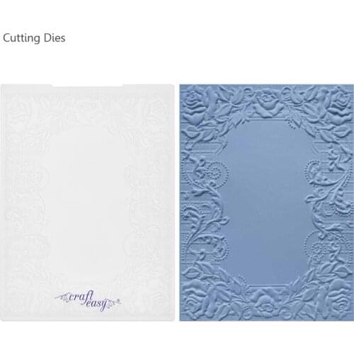 Crafteasy 3D English Garden Flower Embossing Plates Design DIY Paper Cutting Dies Scrapbooking Plastic Embossing Folder