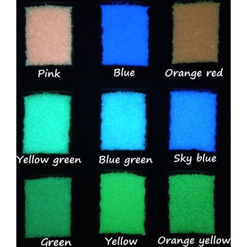 Dofuny 9 Colors Luminous Glitter Glow Sands For Nail Arts Decorations ,Super Bright Noctilucent Sands Glow In The Dark