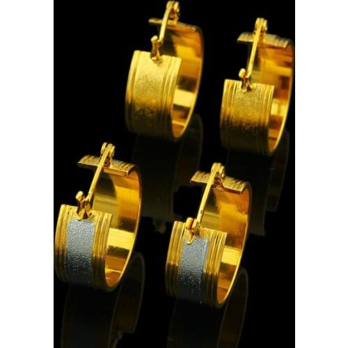 Two Tone Earrings For Women / Gold/Silver Plated Hoop Earrings Jewelry Middle east/Arabic/Ethiopia/African/Kenya/India item