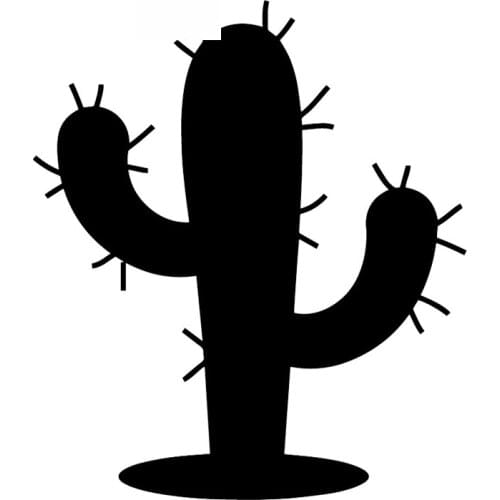 Cactus Plant Cartoon Car Sticker Window Door Decoration Fashion Decal Pvc Motorcycle Car Decal Sticker, Black/white, 17cm*15cm