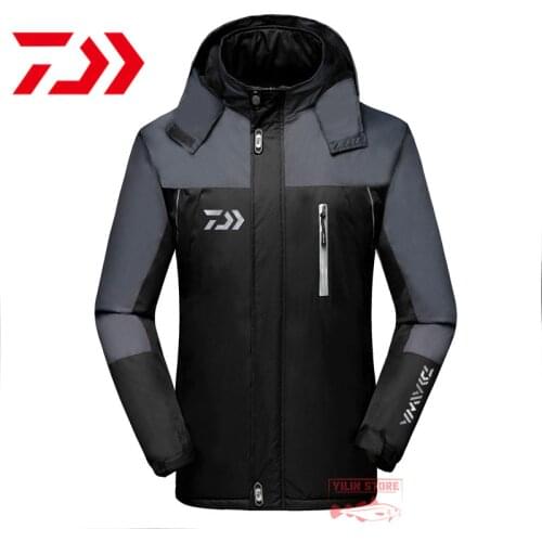 Daiwa Fishing Jacket Outdoor Waterproof Windproof Warm Thick Fishing Shirt Sports Hiking Fishing Suit Men Winter Fishing Wear