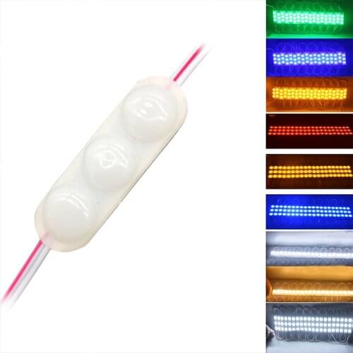 YOLU 3 LED injection 10 pcs led module 12V with lens Waterproof IP 65 white Green Pink Blue LED sign shop banner