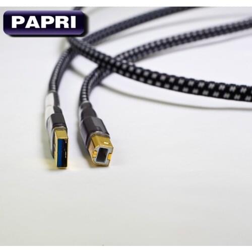 PAPRI MPS HD-770 USB Connector Gold Plated Plug 99.9997% OCC+Silver Plated Data Cable Audio Cable Wire HiFi For DAC PC