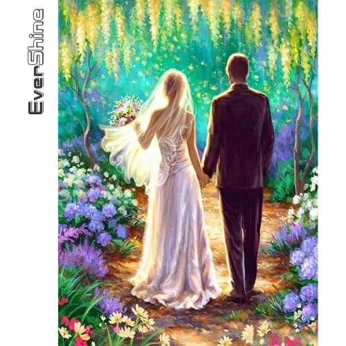 Evershine Diamond Embroidery Couples Crafts Kit Diamond Painting Wedding Mosaic Full Square Round Drill Portrait Rhinestone Art