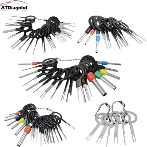 76pcs Car Terminal Removal Kit Wiring Crimp Connector Pin Extractor Puller 58pcs Terminal Repair Professional Tools