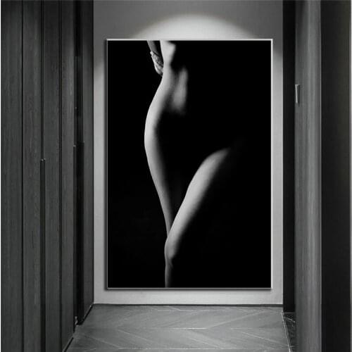 Black White Wall Art Posters Home Decor Sexy Nude Women Body Canvas Paintings Prints Picture for Living Room Accessory Cuadros