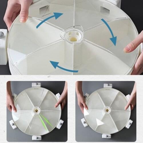 8.5L Wall-Mounted Grain Divided Cereal Dispenser Rotating Storage Containers Can Plastic Rice Bucket Box Food Organizer