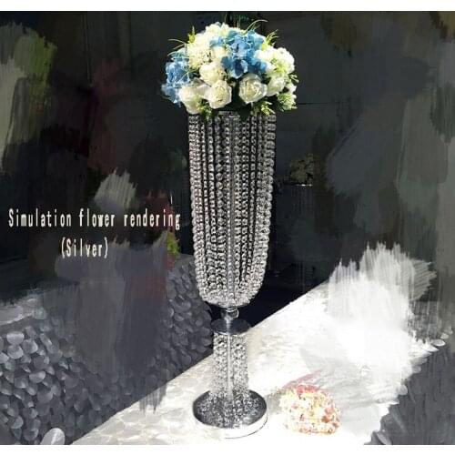 New Arrival Luxury Shiny Wedding Decor Centerpieces Crystal Beads String Road Lead Party Table Decoration Props