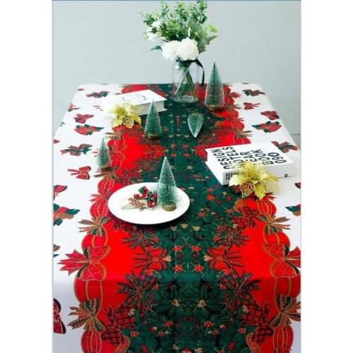 Wholesale Christmas Party Decoration Tablecloth Christmas Flag Home Party Decorative Santa Claus Tapestry Red Table Runners