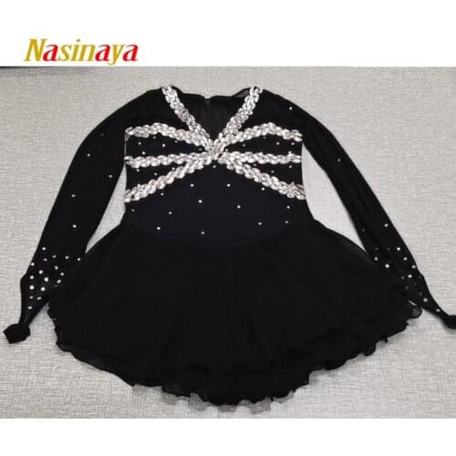 Nasinaya Figure Skating Dress Customized Competition Ice Skating Skirt for Girl Women Kids Performance Hand Sewing Rhinestones