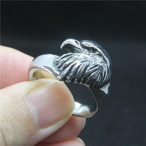 Drop Ship 7-13 Cool Fashion Eagle Ring 316L Stainless Steel Ladies Mens Biker Freedom Eagle Ring
