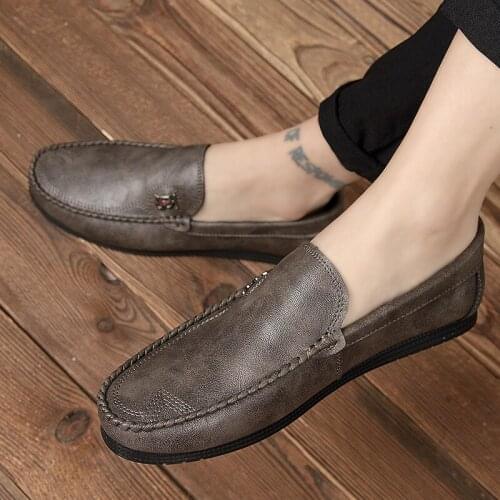 Luxury Brand Men Leather Loafers Slip On Casual Shoes Gentleman Handmade High Quality Driving Boat Shoes Mocassins Homme I