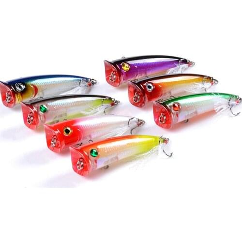 Fishing Lure 7.8cm 10.5g Topwater Wobbler Artificial Hard Bait with Feather Hook