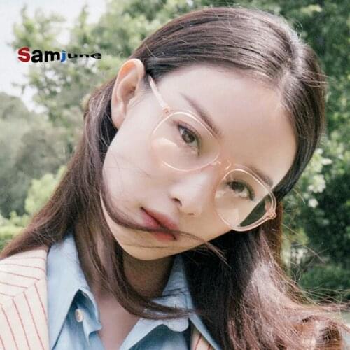 Samjune New Transparent Glasses Frame Computer Eyewear and Myopia Glasses Frames Eyeglasses Frame Women Squre Clear Glasses