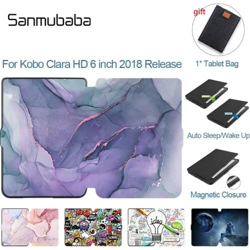 Sanmubaba PU Leather Case For Kobo Clara HD 6 inch funda 2018 Release Magnetic Smart e-book eReader Auto Sleep/Wake