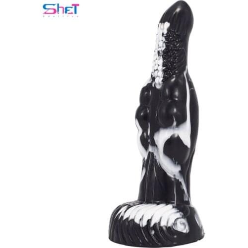 SHET 2021 New Ancient Mythical Beast Bright Bird colorful animal dildo textured with ribs and bumps sucker silicone sex toys
