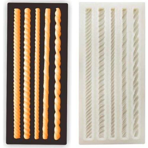 Cake Silicone Mold Pearl Twist Braided Belt Twisted Rope Surrounding Shape Fondant Cake Mold DIY Baking Decorating Cake Tools