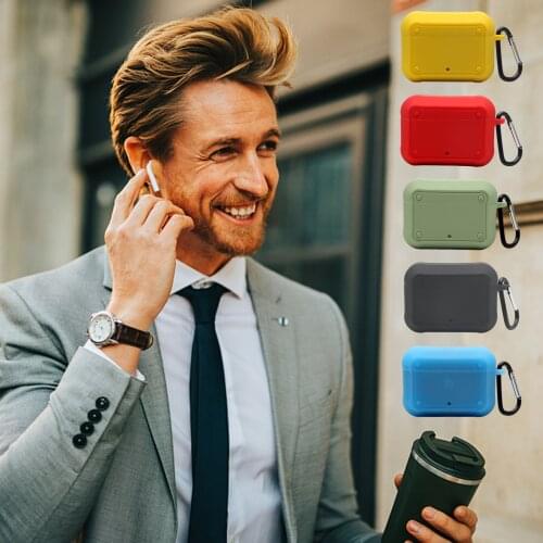 Silicone Earphone Case Protective Cover For Beats Buds Earphone Anti-shock Earphone Accessory With Hook Intelligent
