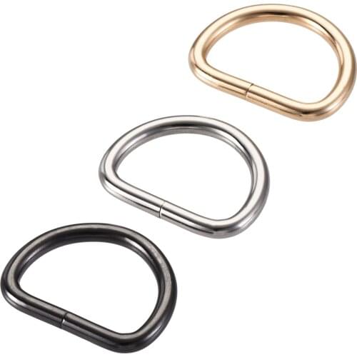 Uxcell Metal D Ring 0.98"(25mm) D-Rings Silver Tone, Gold Tone, Black(Total 15pcs)