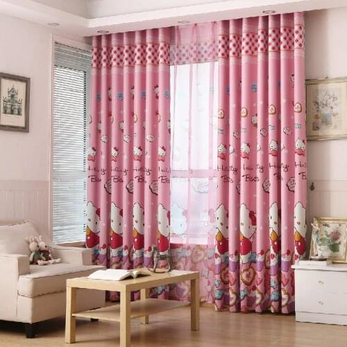 GYC2164 Cute Lovely Cat Cartoon Printed Curtains Kids Baby Children Bedroom Living Room Drapes
