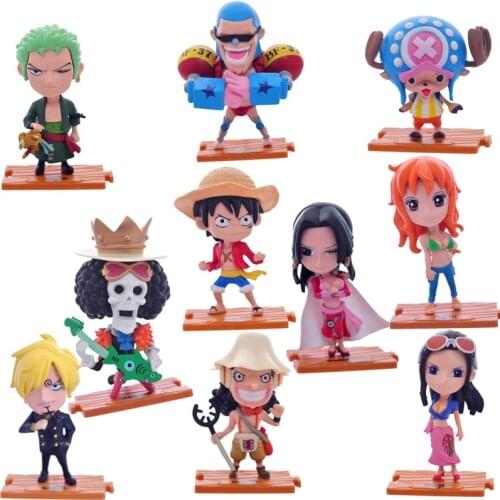 10pcs/Lot Anime One Piece Action Figure Set Luffy Figura Chopper Hancock Sanji Zoro Figurine Robin Nami Usopp Model Dolls Toys