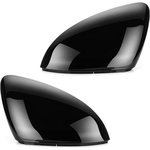 2 pieces for VW Golf 7 MK7 7.5 GTD R GTI Touran L E-GOLF Side Wing Mirror Cover Caps Bright Black RearView Mirror Case Cover