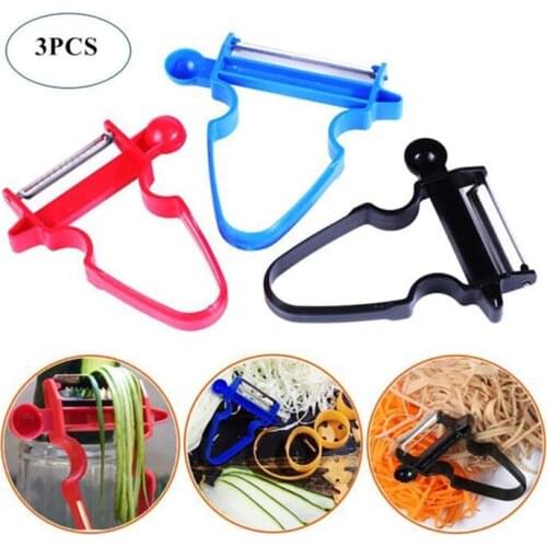 3pcs Magic Trio Peeler Set Shredder, Slicer, Peeler Julienne Cutter for Vegetable, Fruit, Potato, Cheese, Onion - Trio Peelers