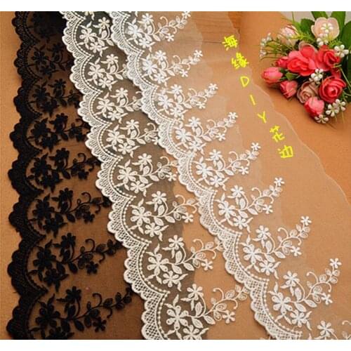 5 Yards 3 Colors 15cm Width Lace Ribbon Embroidered Lace Trim Free Shipping