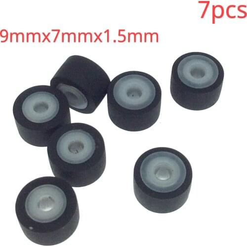 7pcs 9mmx7mmx1.5mm rubber pinch roller wheel belt pulley for walkman tape recorder cassette deck audio stereo player